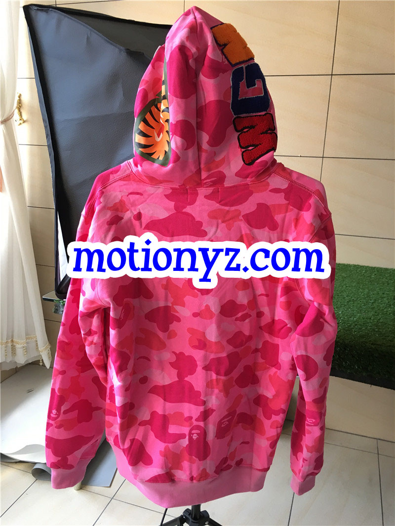 A Bathing Ape Clothing Bape Shark Hoodies Camo Pink